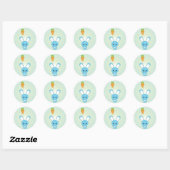 stickers Kawaii Blue Bunny et Carrot Balloon (Feuille)