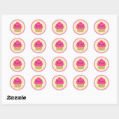 Stickers Kawaii Cupcake rose (Feuille)