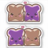 Stickers Kawaii de Beurre d'arachide et de gelée B (Devant)