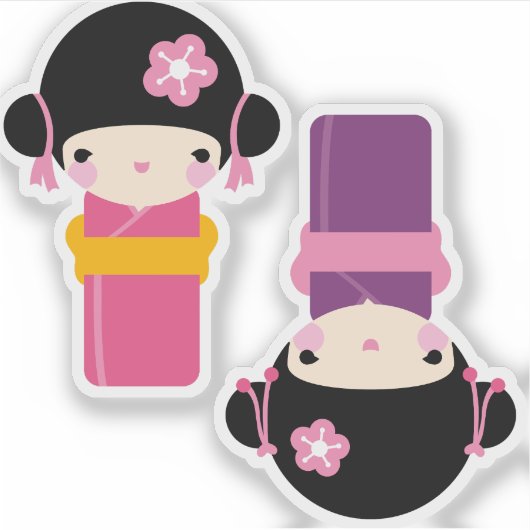 Stickers Kawaii Kimono Doll (Devant)