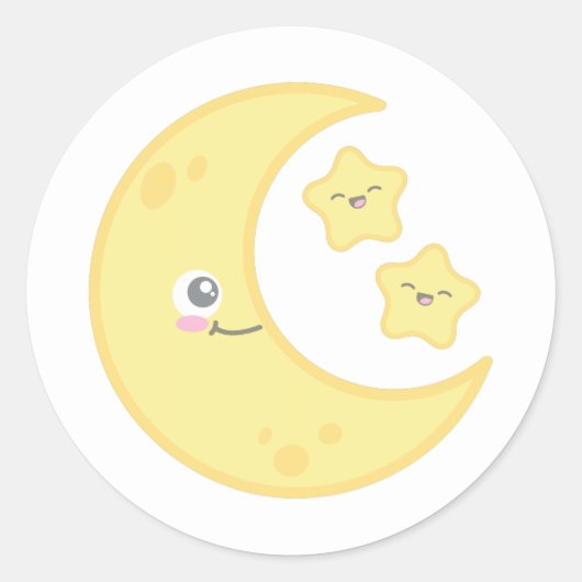 Stickers Kawaii Moon et Stars (Devant)