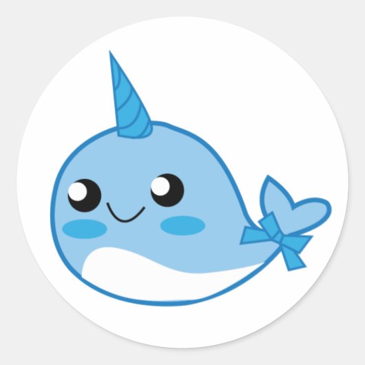 Stickers Kawaii Narwal (Devant)