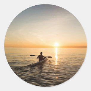 Stickers Kayak Ocean Sunset