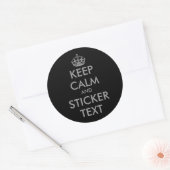 Stickers KeepCalm rond en gris | personnalisable (Enveloppe)