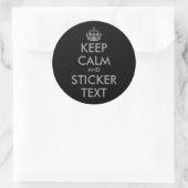 Stickers KeepCalm rond en gris | personnalisable (Sac)
