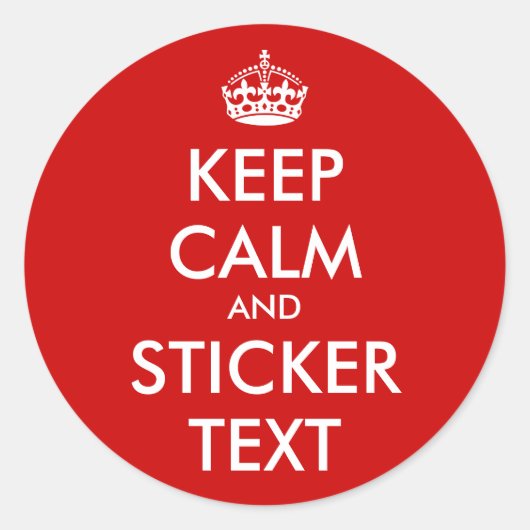 Stickers KeepCalm rond | Personnalisable (Devant)