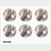 Stickers - Kerstmis shopping dame  robin (Vel)
