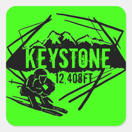 stickers Keystone Colorado néon vert élévation (Devant)