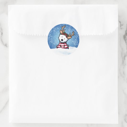 Stickers KiniArt Westie Reindeer (Sac)