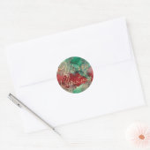 Stickers Kleurrijk Goud Vrolijk Kerstmis Ronde (Envelop)
