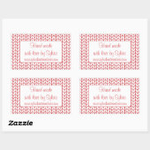 Stickers KNIT DE LIGNE ROUGE Rectangle "Mains Made (Feuille)