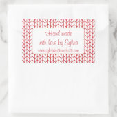 Stickers KNIT DE LIGNE ROUGE Rectangle "Mains Made (Sac)
