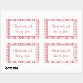 Stickers KNIT DE LIGNE ROUGE Rectangle "Mains Made (Feuille)