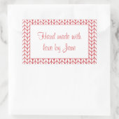 Stickers KNIT DE LIGNE ROUGE Rectangle "Mains Made (Sac)