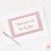 Stickers KNIT DE LIGNE ROUGE Rectangle "Mains Made (Enveloppe)