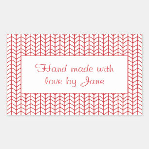 Stickers KNIT DE LIGNE ROUGE Rectangle "Mains Made