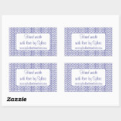 Stickers KNIT EN LIGNE BLEUE Rectangle "Fabriqué m (Feuille)