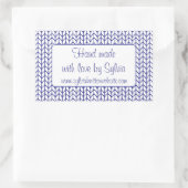 Stickers KNIT EN LIGNE BLEUE Rectangle "Fabriqué m (Sac)