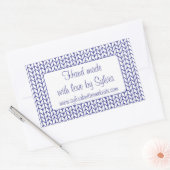 Stickers KNIT EN LIGNE BLEUE Rectangle "Fabriqué m (Enveloppe)
