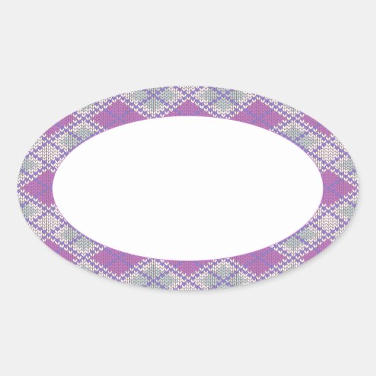 Stickers KNIT JACQUARD LILAC Oval Matte (Devant)