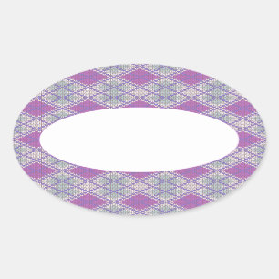 Stickers KNIT JACQUARD LILAC Oval Matte