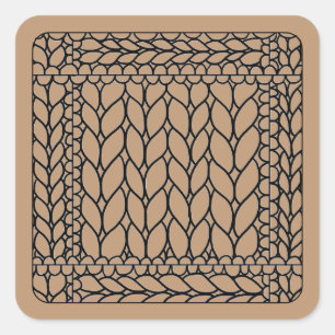 Stickers KNIT PURL TAN Small Carré