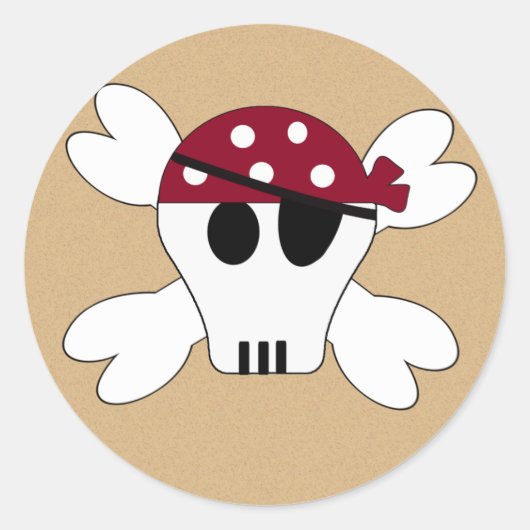 Stickers KRW Cute Pirate Skull et Crossbone (Devant)