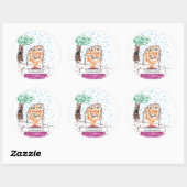 Stickers "La fille pointillée" (Feuille)