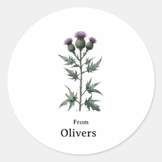 Stickers & Labels Christmas Thistle Flower Scottie (Devant)