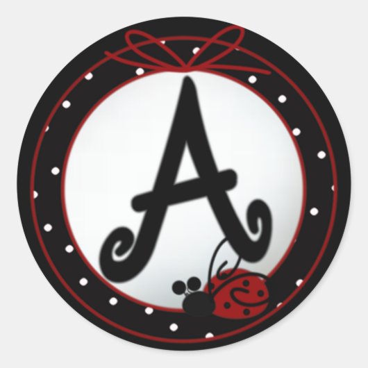 Stickers Ladybug Initial A Round (Devant)