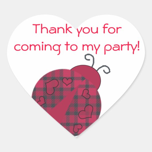 Stickers Ladybug Merci en forme de coeur Ladybug (Devant)