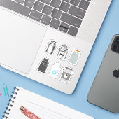Stickers Lait Churk (Ordinateur portable avec iPhone)