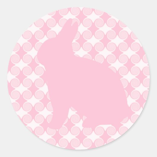 Stickers Lapin de Pâques, Rose clair (Devant)