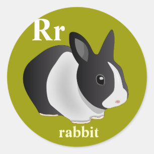 Stickers lapin Lettre R