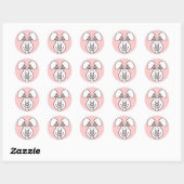 Stickers Lapin (Rose) (Feuille)