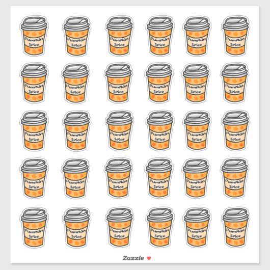 Stickers Latte épice citrouille (Feuille)