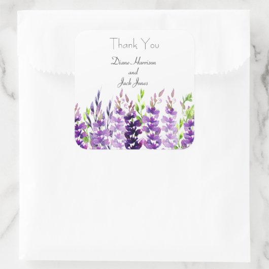 Stickers Lavande Mariage d'aquarelle violet (Sac)
