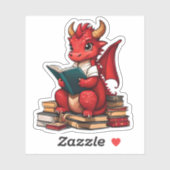 Stickers Lecture Dragon Rouge (Feuille)
