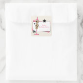 Stickers Leopard & Robe Rose Anniversaire (Sac)