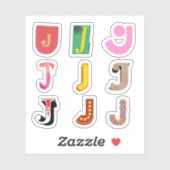 Stickers Lettre J (Feuille)