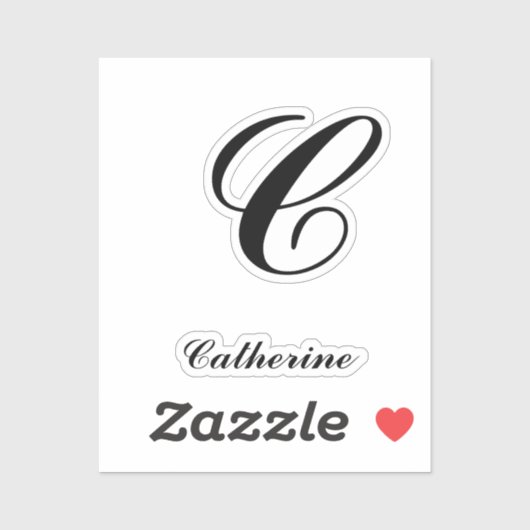 Stickers Lettre monogramme et nom (Feuille)