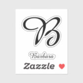 Stickers Lettre monogramme et nom (Feuille)