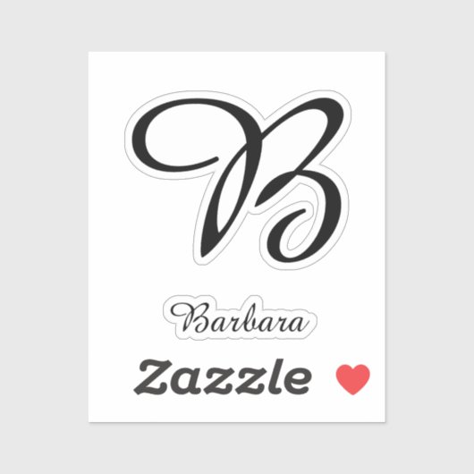 Stickers Lettre monogramme et nom (Feuille)
