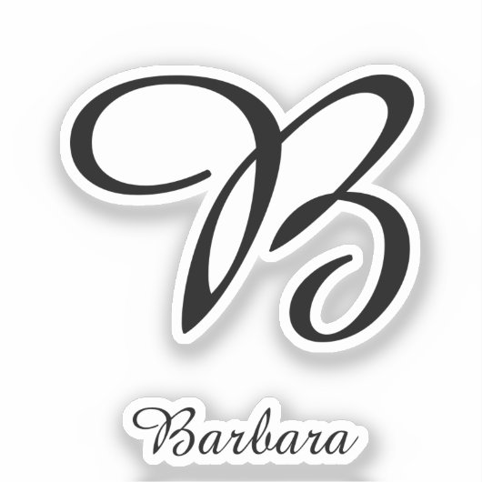 Stickers Lettre monogramme et nom (Recto)