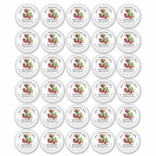 Stickers Lid Mason Jar Trente Jelly de framboise 2 (Devant)