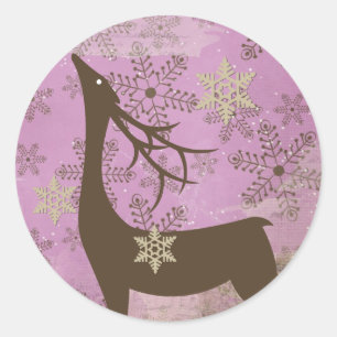 Stickers Lilac Snowflakes et Stick Rond Cerf