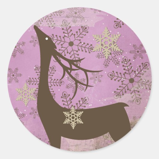 Stickers Lilac Snowflakes et Stick Rond Cerf (Devant)