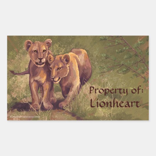 Stickers Lion Cubs Art Plaque (Devant)