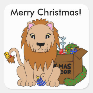 Stickers Lion de Noël