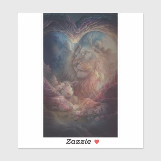 Stickers Lion et agneau (Feuille)